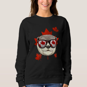 Canadian Otter Maple Leaf Patriotic Canada Flag Sweatshirt