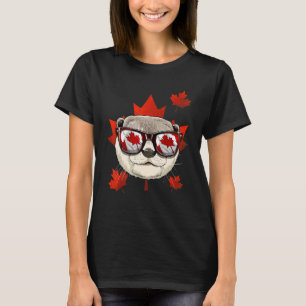 Canadian Otter Maple Tree Leaf Canada Flag Sea Ott T-Shirt