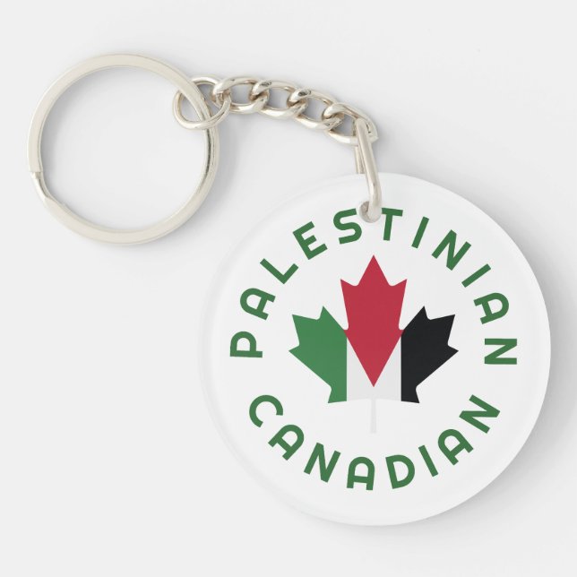 Canadian Palestinian   Roots Key Ring (Front)