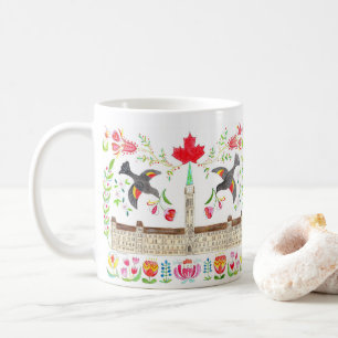 Canadian Parliament House Ottawa Tulip Festival Coffee Mug