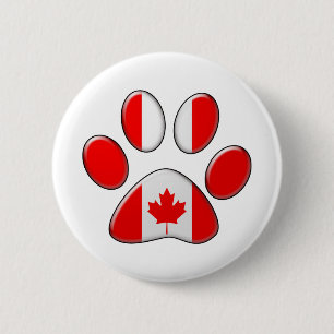 Canadian patriotic cat 6 cm round badge