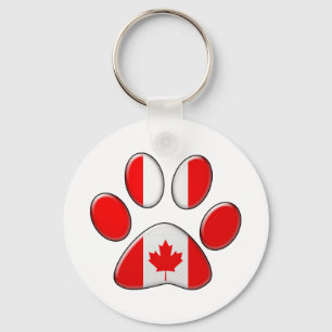 Canadian patriotic cat key ring