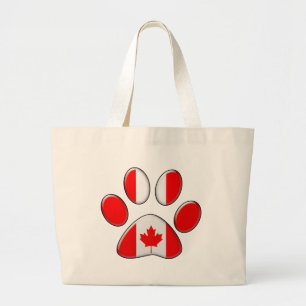 Canadian patriotic cat large tote bag