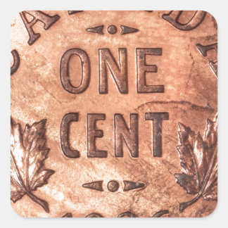 Canadian penny square sticker