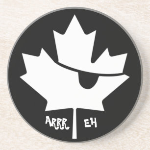 Canadian Pirate Maple Leaf Sandstone Coaster