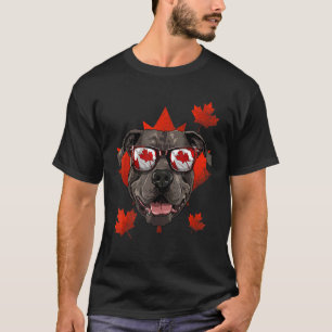 Canadian Pit Bull Dog Maple Leaf Patriotic Canada T-Shirt