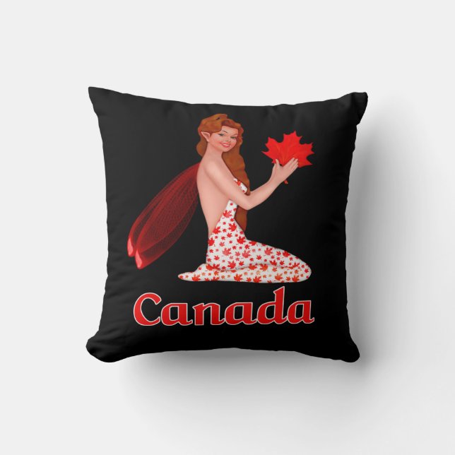 Canadian Pixie with Maple Leaf Cushion (Front)