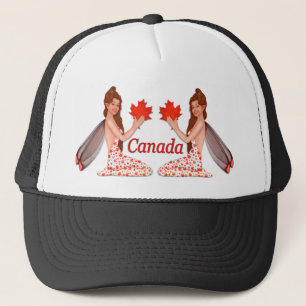 Canadian Pixie with Maple Leaf Trucker Hat