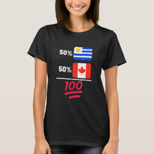 Canadian Plus Uruguayan Mix Flag Heritage T-Shirt