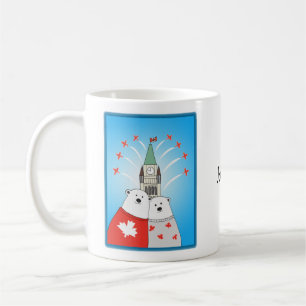 Canadian Polar bears with peace tower snowbirds Coffee Mug