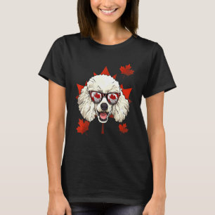 Canadian Poodle Maple Tree Leaf Canada Flag Puppy T-Shirt