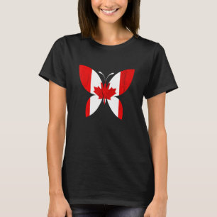 Canadian Pride Butterfly Maple Leaf Canadian Flag T-Shirt