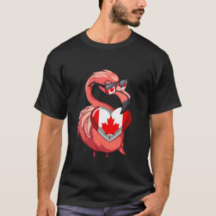Canadian Pride Canadian Flag Flamingo Canadian Roo T-Shirt