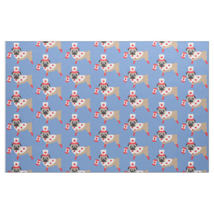 Canadian Pugs - Canada Day Fabric