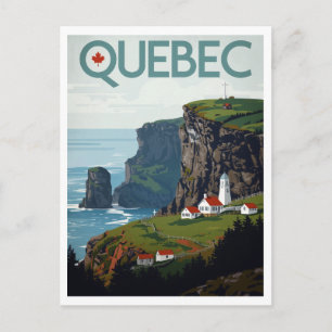 Canadian Quebec Coastal Landscape Lighthouse Postcard