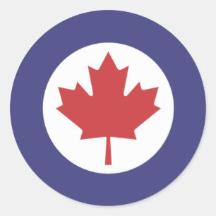 Canadian RAF Maple Leaf Roundel Classic Round Sticker