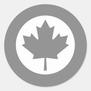 Canadian RAF Maple Leaf Roundel SUBDUED Classic Round Sticker