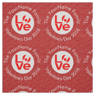 Canadian Red LOVE Flag Personalised  Fabric