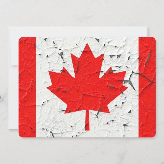 Canadian Red Maple Leaf CANADA Peeling Paint Print (Front)