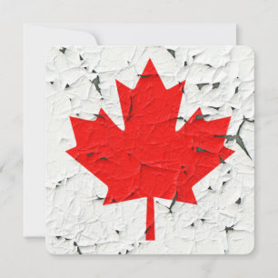 Canadian Red Maple Leaf CANADA Peeling Paint Print