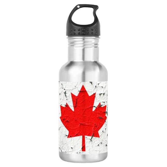 Canadian Red Maple Leaf CANADA Peeling Paint Print 532 Ml Water Bottle (Front)
