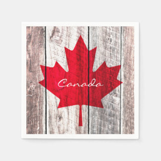 Canadian red maple leaf flag napkin