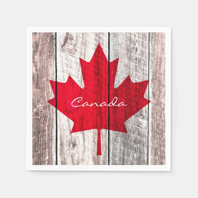 Canadian red maple leaf flag napkin (Front)
