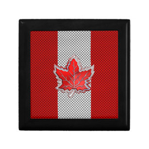 Canadian Red Maple Leaf in Carbon Fibre looks Gift Box