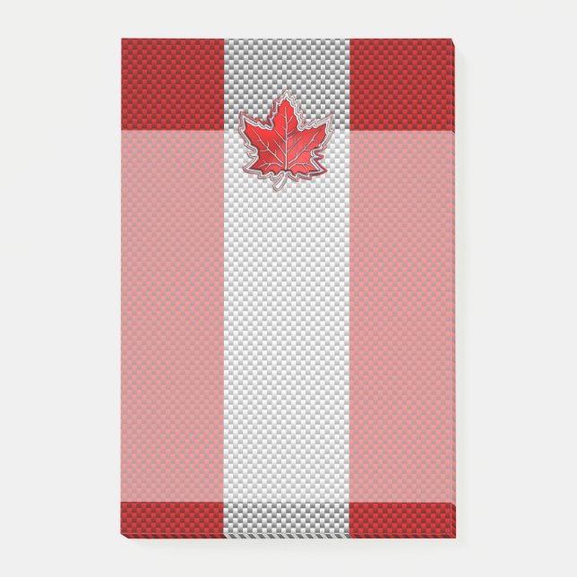 Canadian Red Maple Leaf in Carbon Fibre looks Post-it Notes (Front)