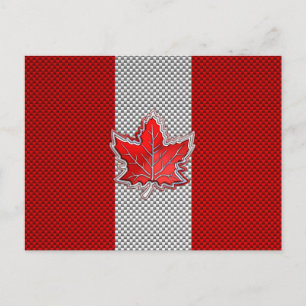 Canadian Red Maple Leaf in Carbon Fibre looks Postcard