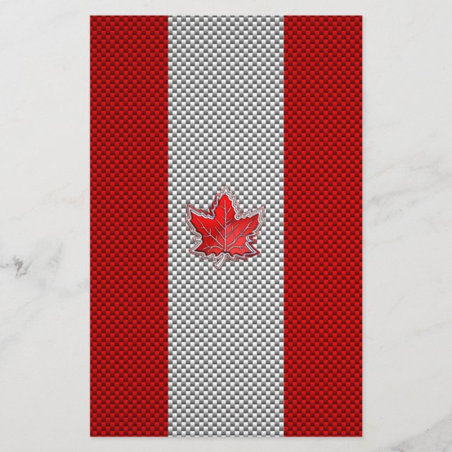 Canadian Red Maple Leaf in Carbon Fibre looks Stationery (Front)