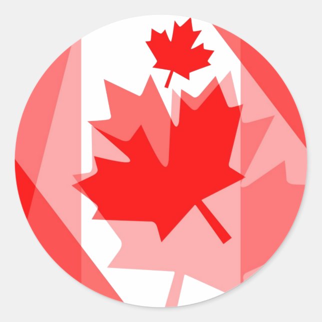 Canadian red Maple Leaf Layered Style CANADA Classic Round Sticker (Front)