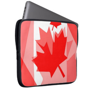 Canadian Red Maple Leaf Layered Style CANADA Laptop Sleeve