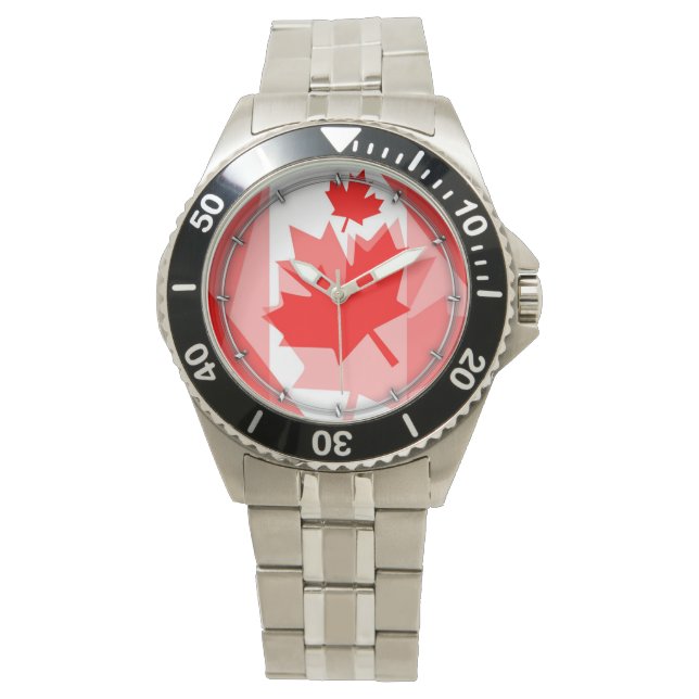 Canadian red Maple Leaf Layered Style CANADA Watch (Front)