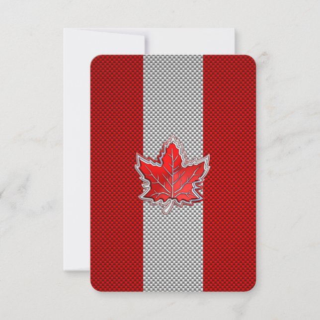 Canadian Red Maple Leaf on Carbon Fiber Print (Front)