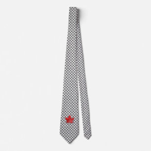 Canadian Red Maple Leaf on Carbon Fibre Print Tie