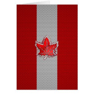 Canadian Red Maple Leaf on Carbon Fibre style