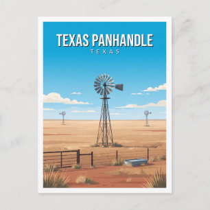 Canadian River High Plains Windmills Texas Travel Postcard