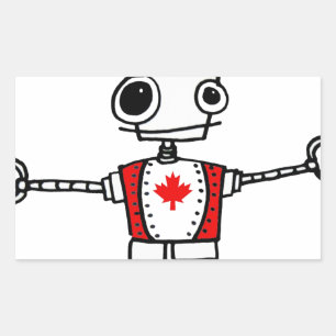 Canadian Robot Rectangular Sticker
