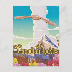 Canadian Rockies Eagle travel poster Postcard