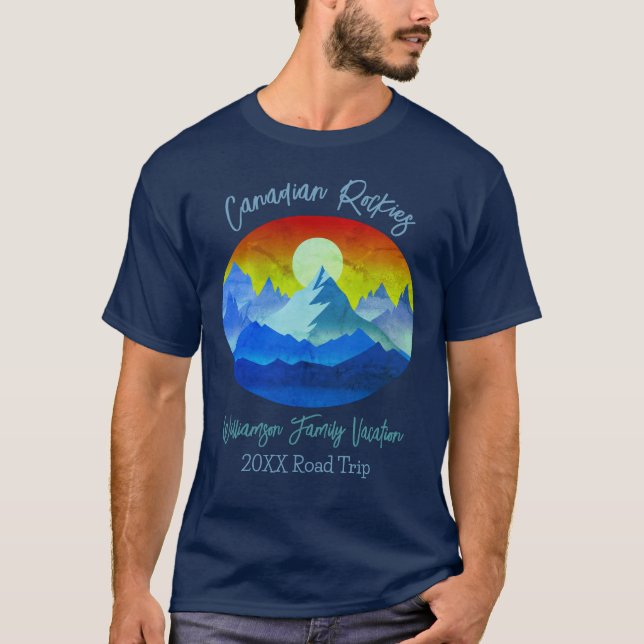 Canadian Rockies Mountains Family Road Trip T-Shirt (Front)