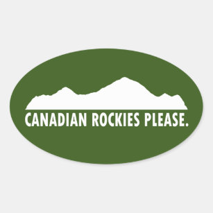 Canadian Rockies Please Oval Sticker