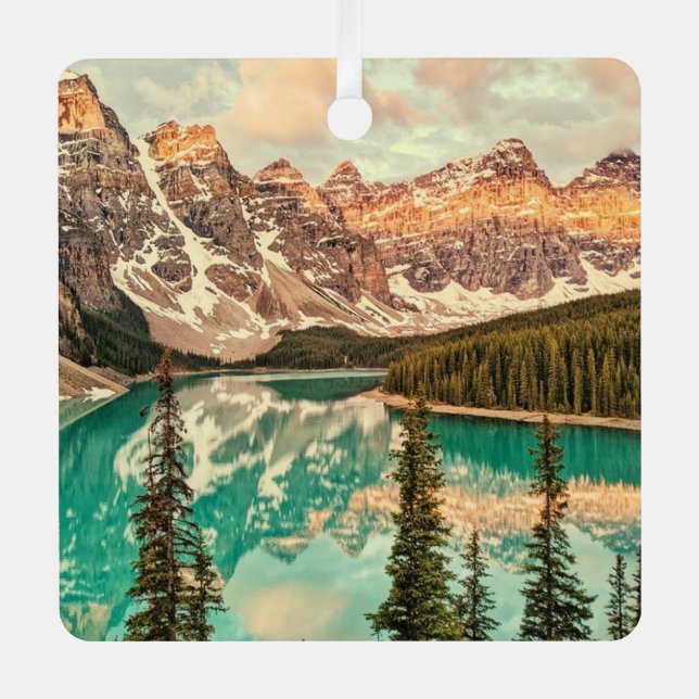 Canadian Rockies stylised Metal Tree Decoration (Front)