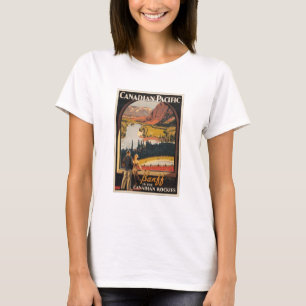 Canadian Rockies Travel Poster Baby Doll T T-Shirt