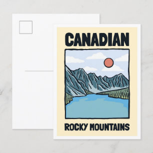 Canadian Rocky Mountains Art Vintage Travel  Postcard