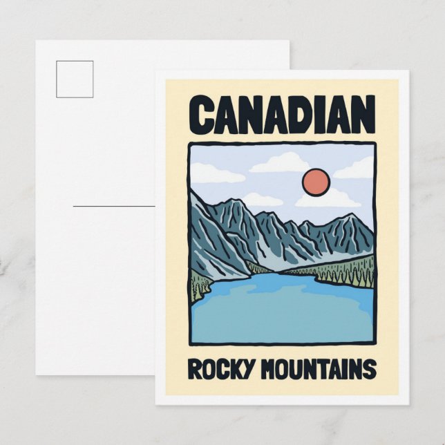 Canadian Rocky Mountains Art Vintage Travel  Postcard (Front/Back)
