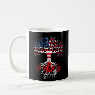 Canadian Roots American Grown Canada Flag Men Coffee Mug