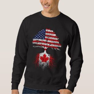 Canadian Roots American Grown Canada Flag Men Wome Sweatshirt