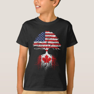 Canadian Roots American Grown Canada Flag Men Wome T-Shirt