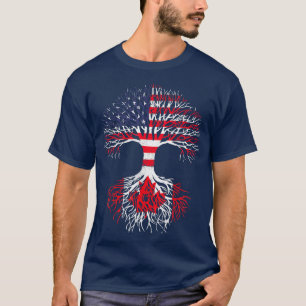 Canadian Roots American Grown Canada Flag T Men Wo T-Shirt